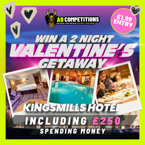 VALENTINES WEEKEND GETAWAY FOR 2 - KINGSMILLS HOTEL, INVERNESS PLUS £250 SPENDING MONEY