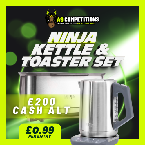 NINJA STAINLESS KETTLE & TOASTER OR £200 CASH